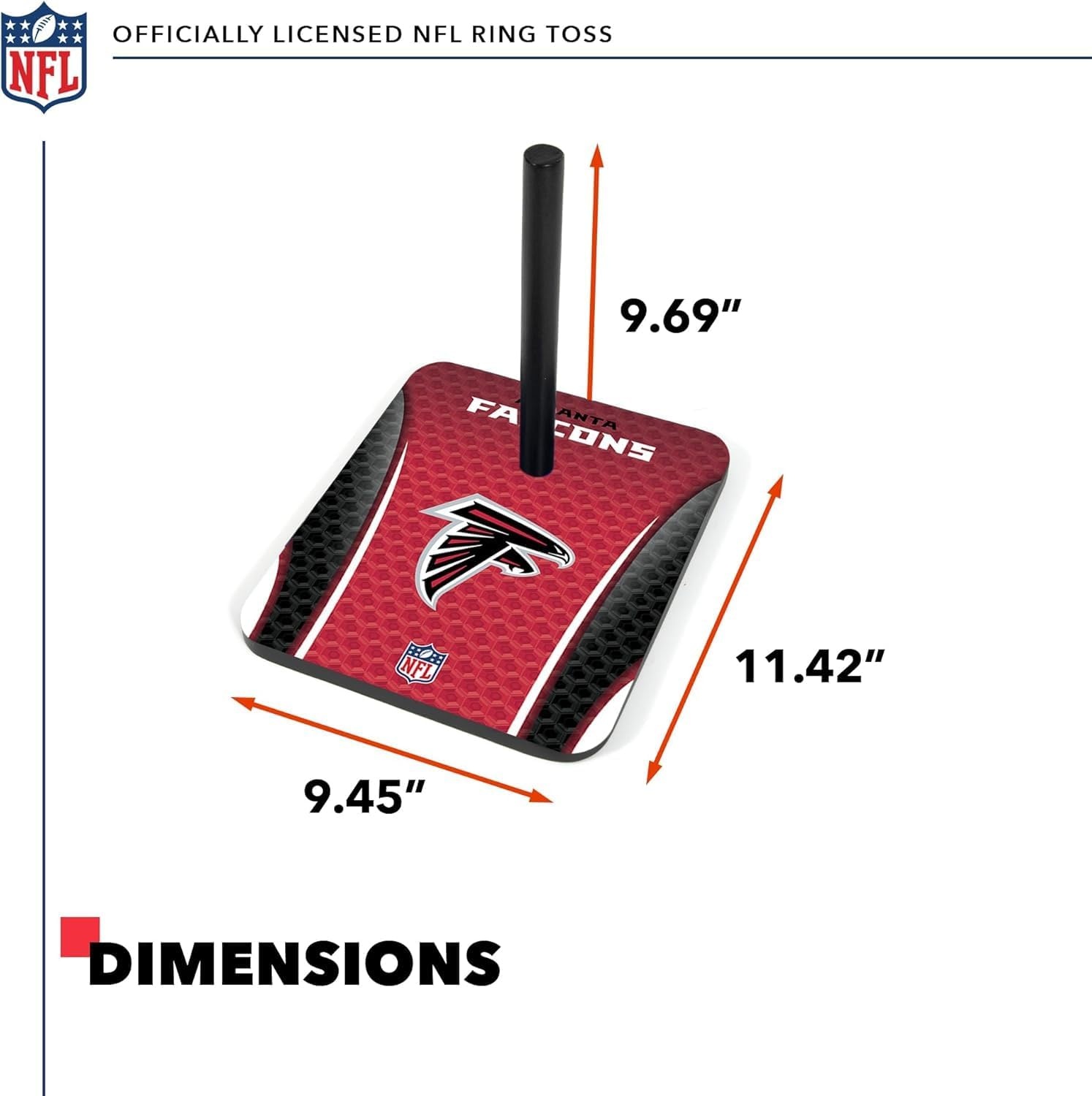 Solid Wood NFL Quoits Set with Direct Print HD Team Graphics – Tailgate Ring Toss Game – Great Gift for Any Football Fan  Ring Toss Family Outdoor Games for The Beach(Atlanta Falcons)