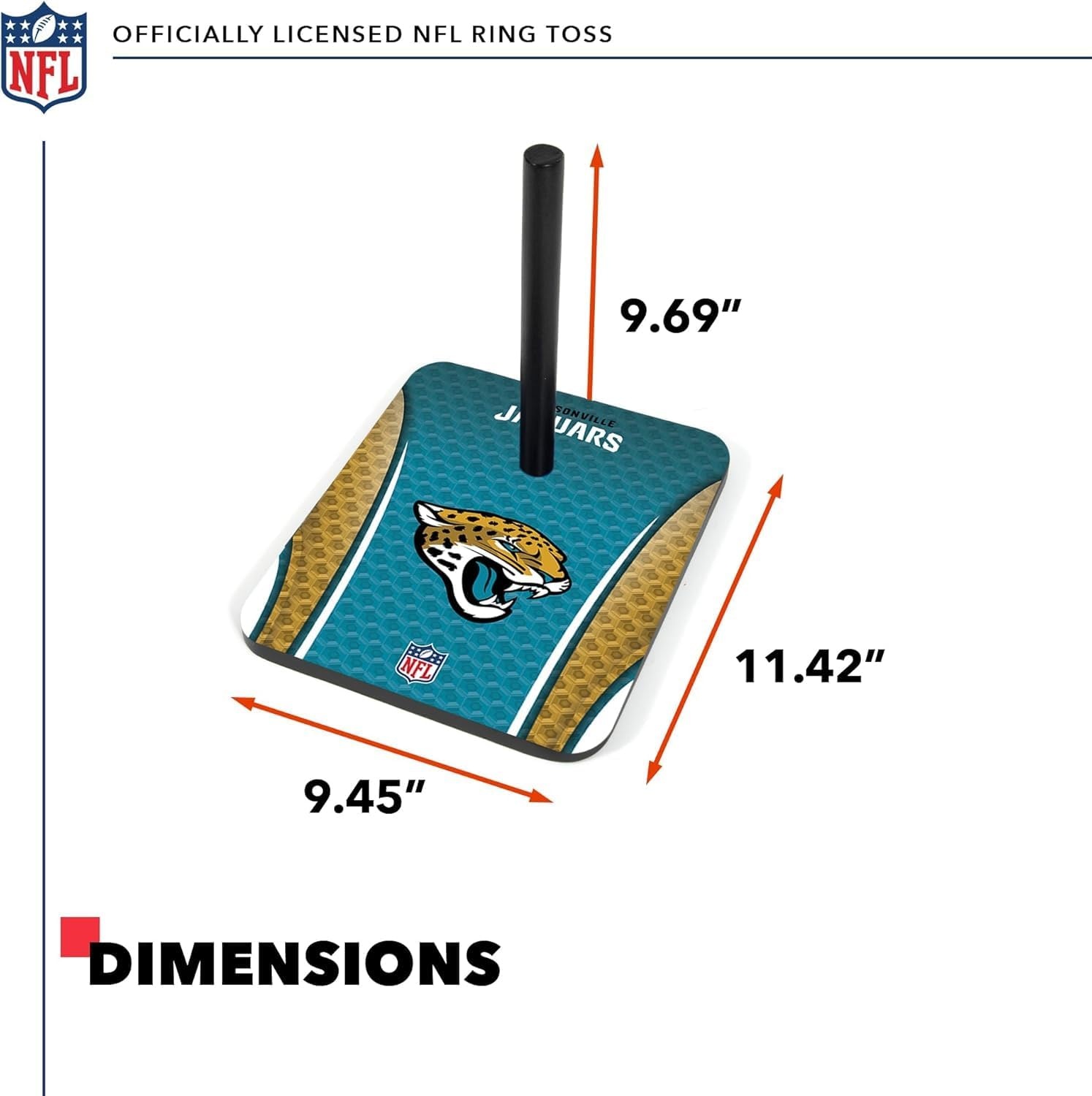 Solid Wood NFL Quoits Set with Direct Print HD Team Graphics – Tailgate Ring Toss Game – Great Gift for Any Football Fan  Ring Toss Family Outdoor Games for The Beach(Jacksonville Jaguars)
