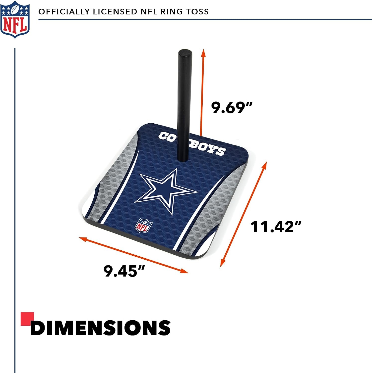 Solid Wood NFL Quoits Set with Direct Print HD Team Graphics – Tailgate Ring Toss Game – Great Gift for Any Football Fan  Ring Toss Family Outdoor Games for The Beach(Dallas Cowboys)