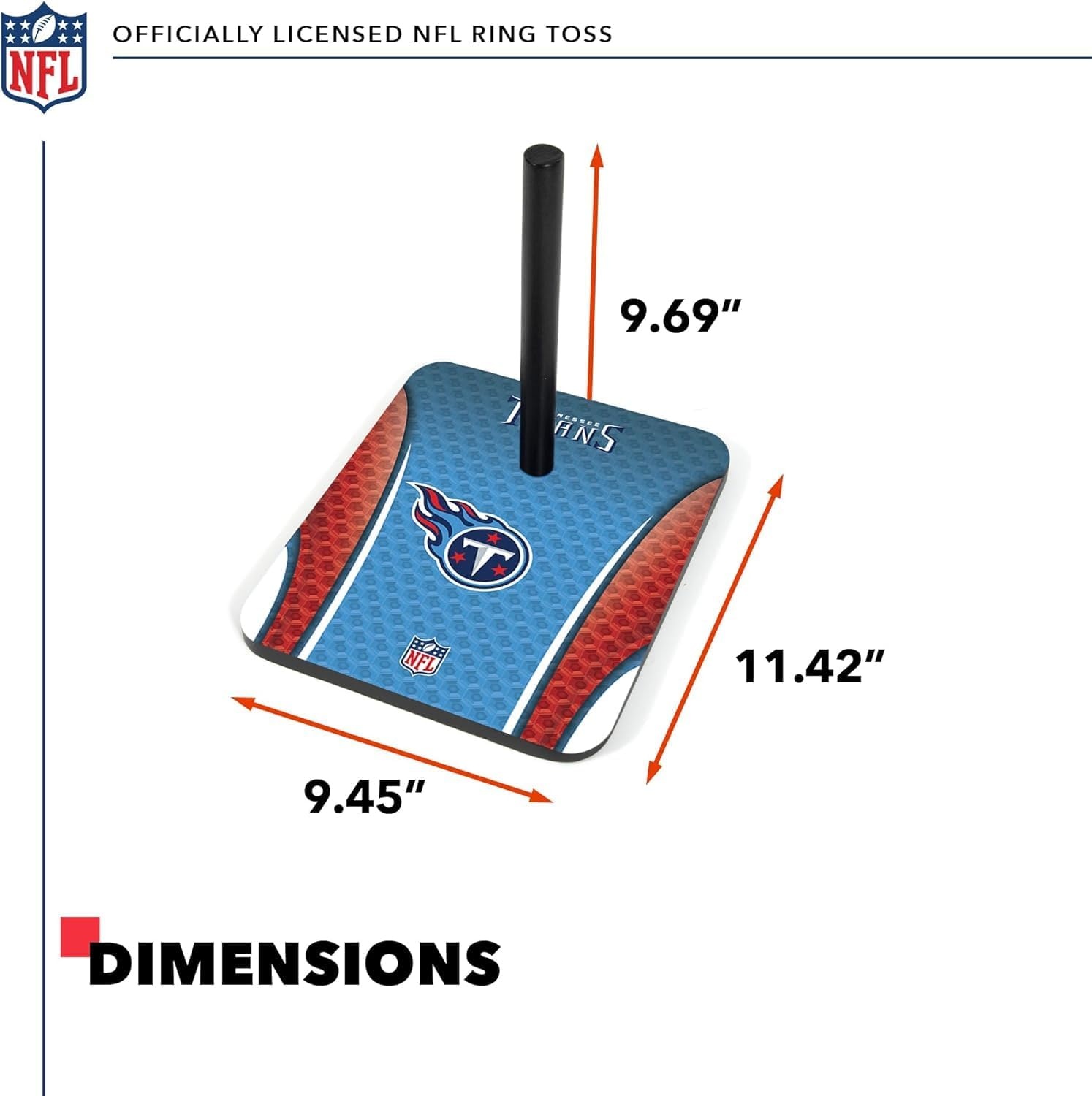 Solid Wood NFL Quoits Set with Direct Print HD Team Graphics – Tailgate Ring Toss Game – Great Gift for Any Football Fan  Ring Toss Family Outdoor Games for The Beach(Tennessee Titans)