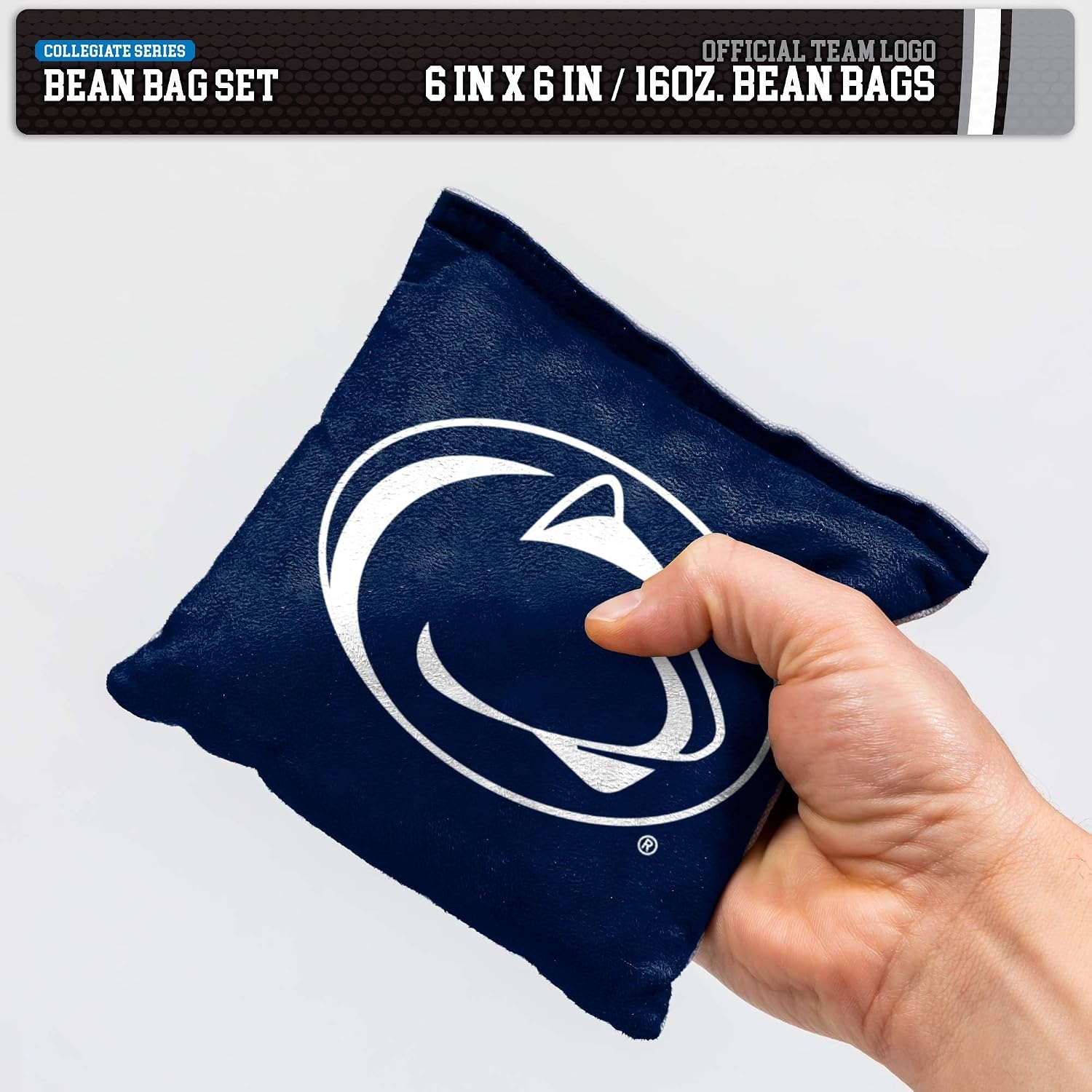 NCAA College Dual Sided Bean Bags by Wild Sports, 8 Count, Premium Toss Bags for Cornhole Set – Great for Tailgates, Outdoors, Backyard(Penn State Nittany Lions)