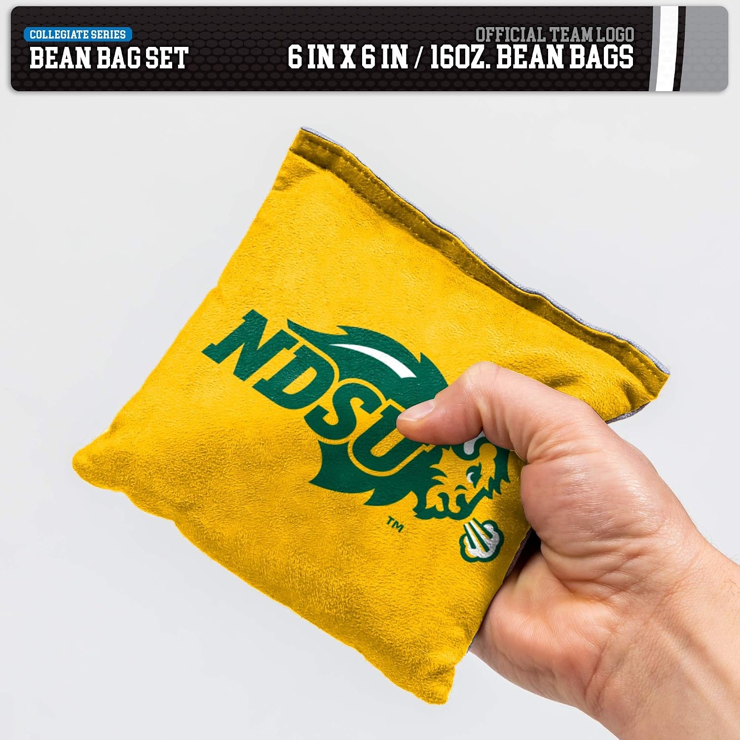 NCAA College Dual Sided Bean Bags by Wild Sports, 8 Count, Premium Toss Bags for Cornhole Set – Great for Tailgates, Outdoors, Backyard(North Dakota State Bison)