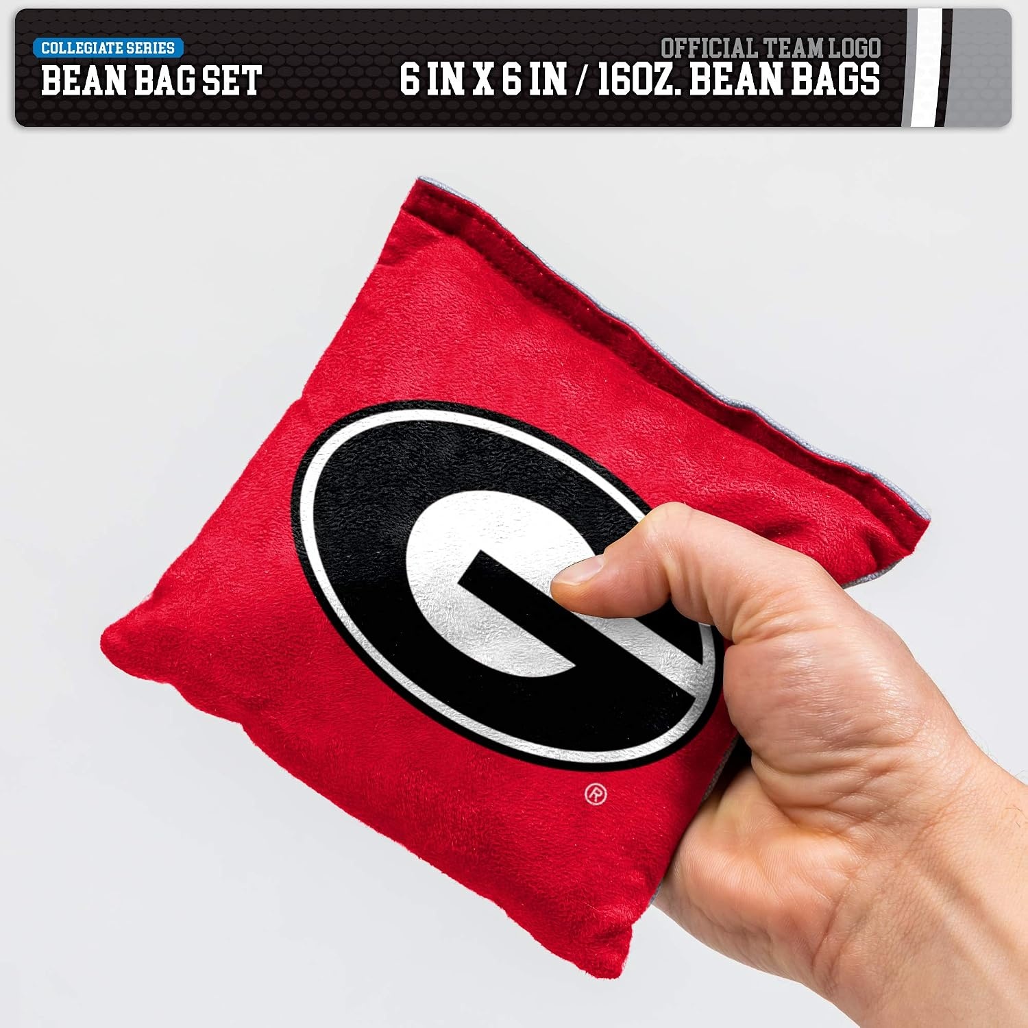 NCAA College Dual Sided Bean Bags by Wild Sports, 8 Count, Premium Toss Bags for Cornhole Set – Great for Tailgates, Outdoors, Backyard(Georgia Bulldogs)