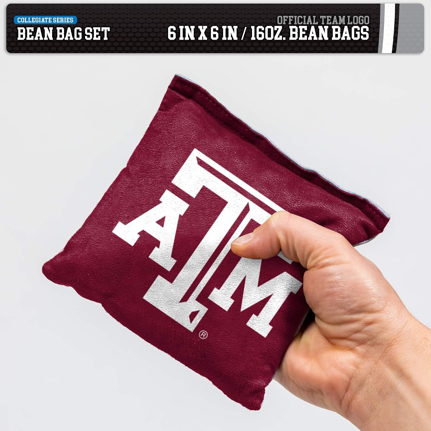 NCAA College Dual Sided Bean Bags by Wild Sports, 8 Count, Premium Toss Bags for Cornhole Set – Great for Tailgates, Outdoors, Backyard(Texas A&M Aggies)