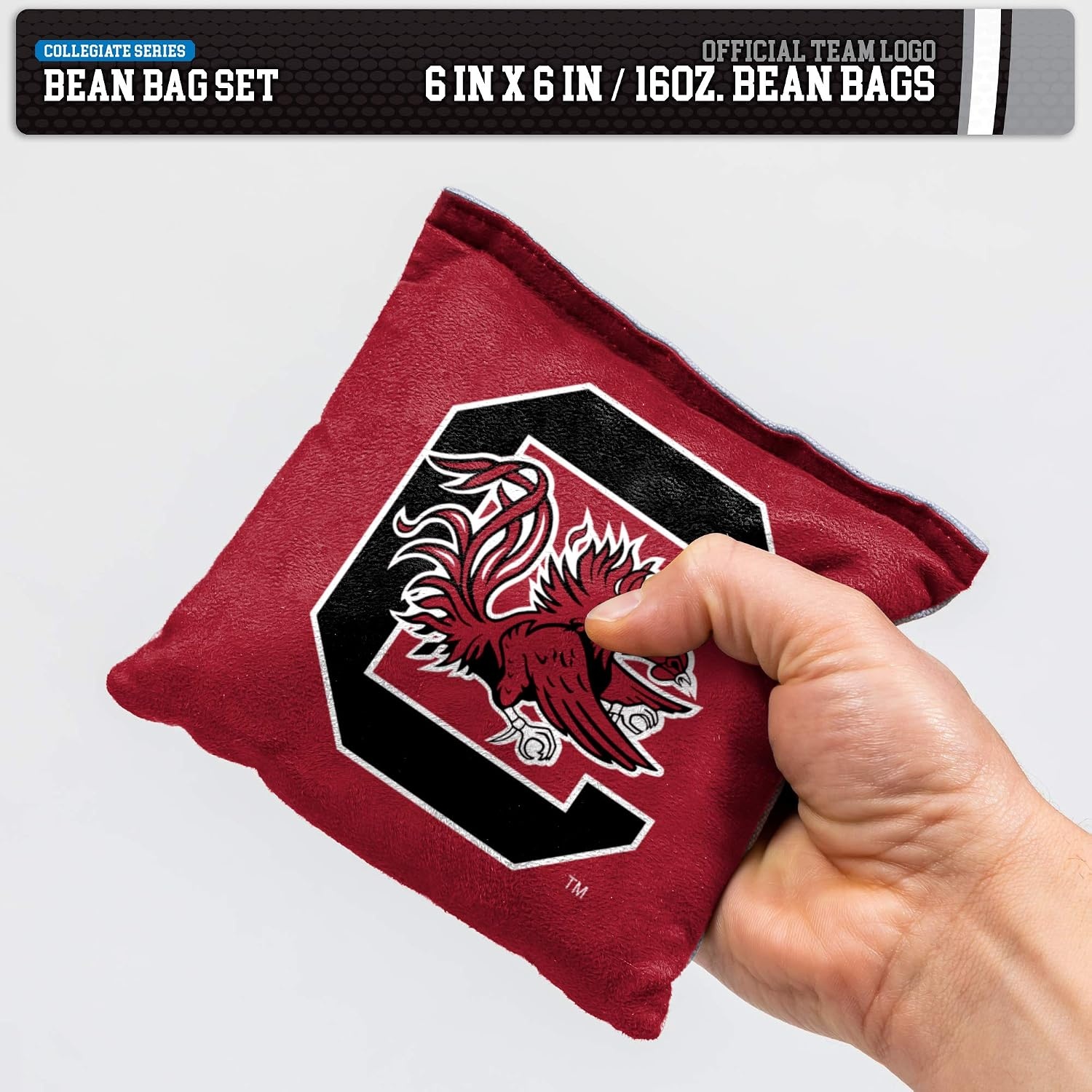 NCAA College Dual Sided Bean Bags by Wild Sports, 8 Count, Premium Toss Bags for Cornhole Set – Great for Tailgates, Outdoors, Backyard(South Carolina Fighting Gamecocks)