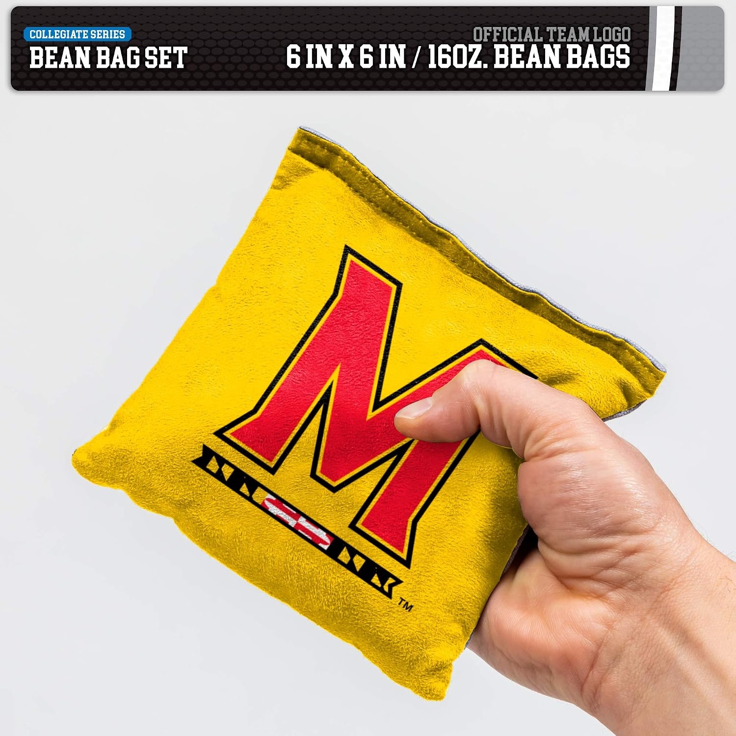 NCAA College Dual Sided Bean Bags by Wild Sports, 8 Count, Premium Toss Bags for Cornhole Set – Great for Tailgates, Outdoors, Backyard(Maryland Terrapins)