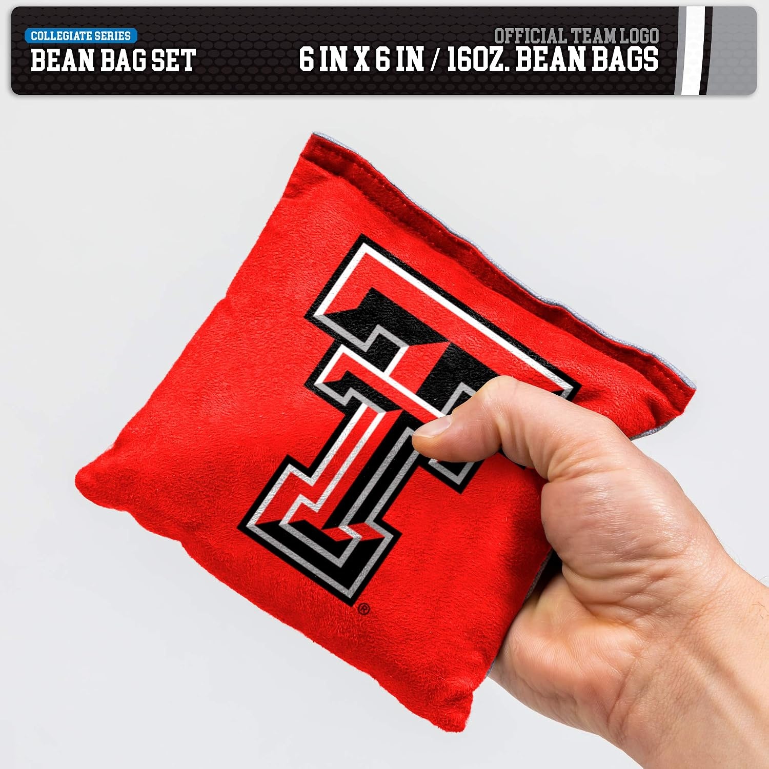NCAA College Dual Sided Bean Bags by Wild Sports, 8 Count, Premium Toss Bags for Cornhole Set – Great for Tailgates, Outdoors, Backyard(Texas Tech Red Raiders)