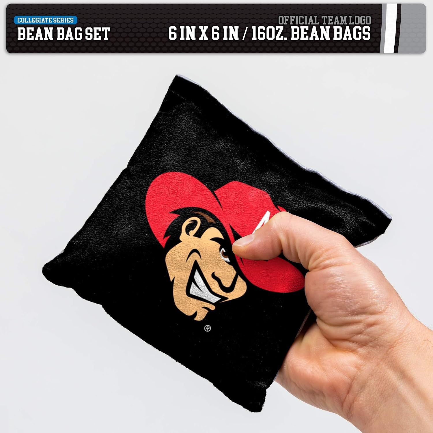 NCAA College Dual Sided Bean Bags by Wild Sports, 8 Count, Premium Toss Bags for Cornhole Set – Great for Tailgates, Outdoors, Backyard(Nebraska Cornhuskers)