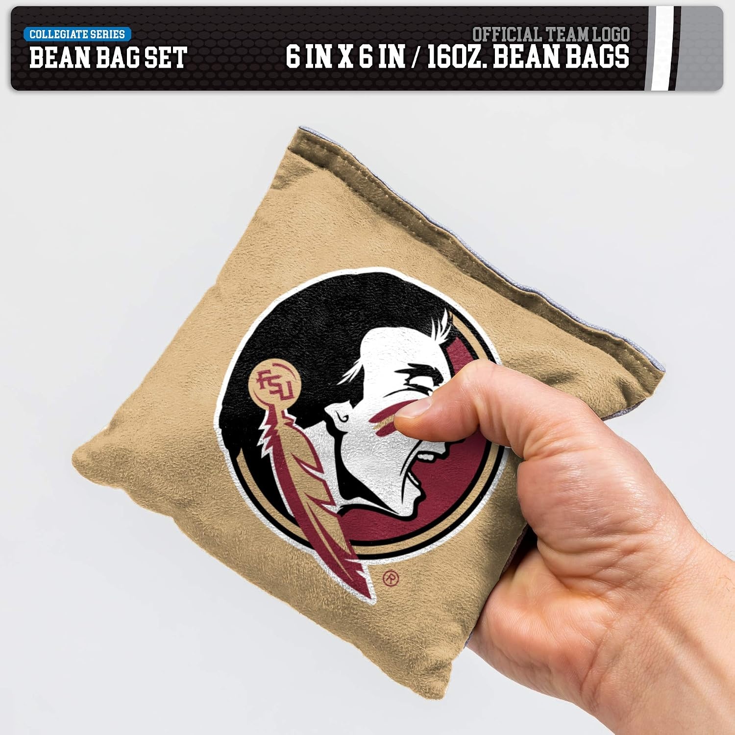 NCAA College Dual Sided Bean Bags by Wild Sports, 8 Count, Premium Toss Bags for Cornhole Set – Great for Tailgates, Outdoors, Backyard(Florida State Seminoles)
