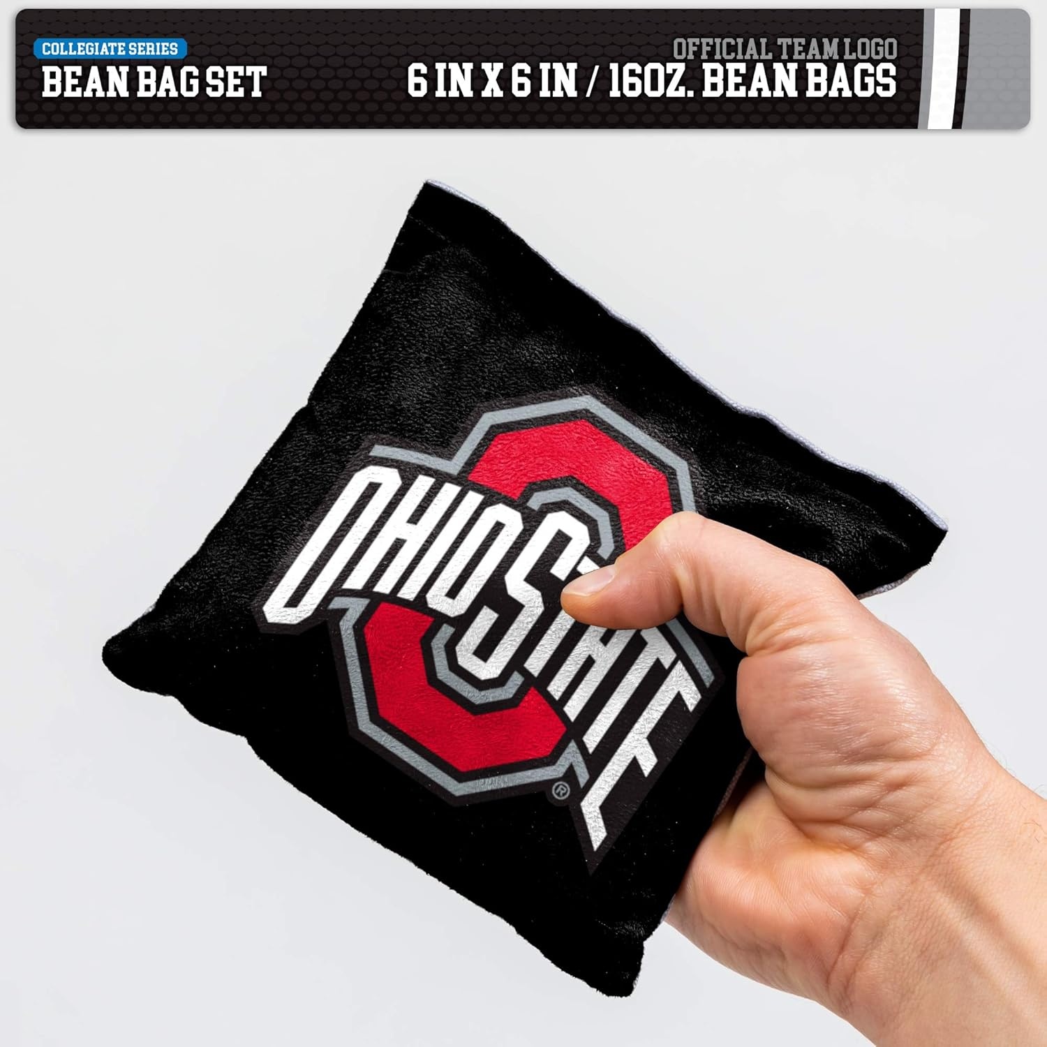 NCAA College Dual Sided Bean Bags by Wild Sports, 8 Count, Premium Toss Bags for Cornhole Set – Great for Tailgates, Outdoors, Backyard(Ohio State Buckeyes)