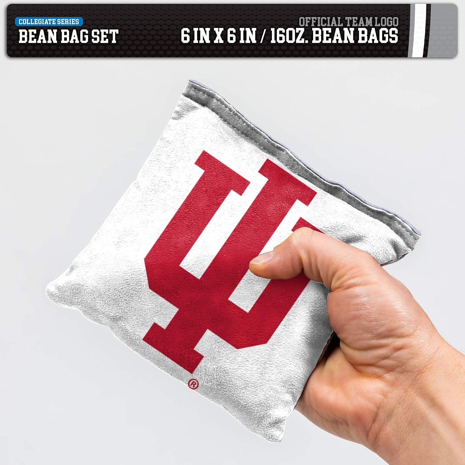 NCAA College Dual Sided Bean Bags by Wild Sports, 8 Count, Premium Toss Bags for Cornhole Set – Great for Tailgates, Outdoors, Backyard(Indiana Hoosiers)