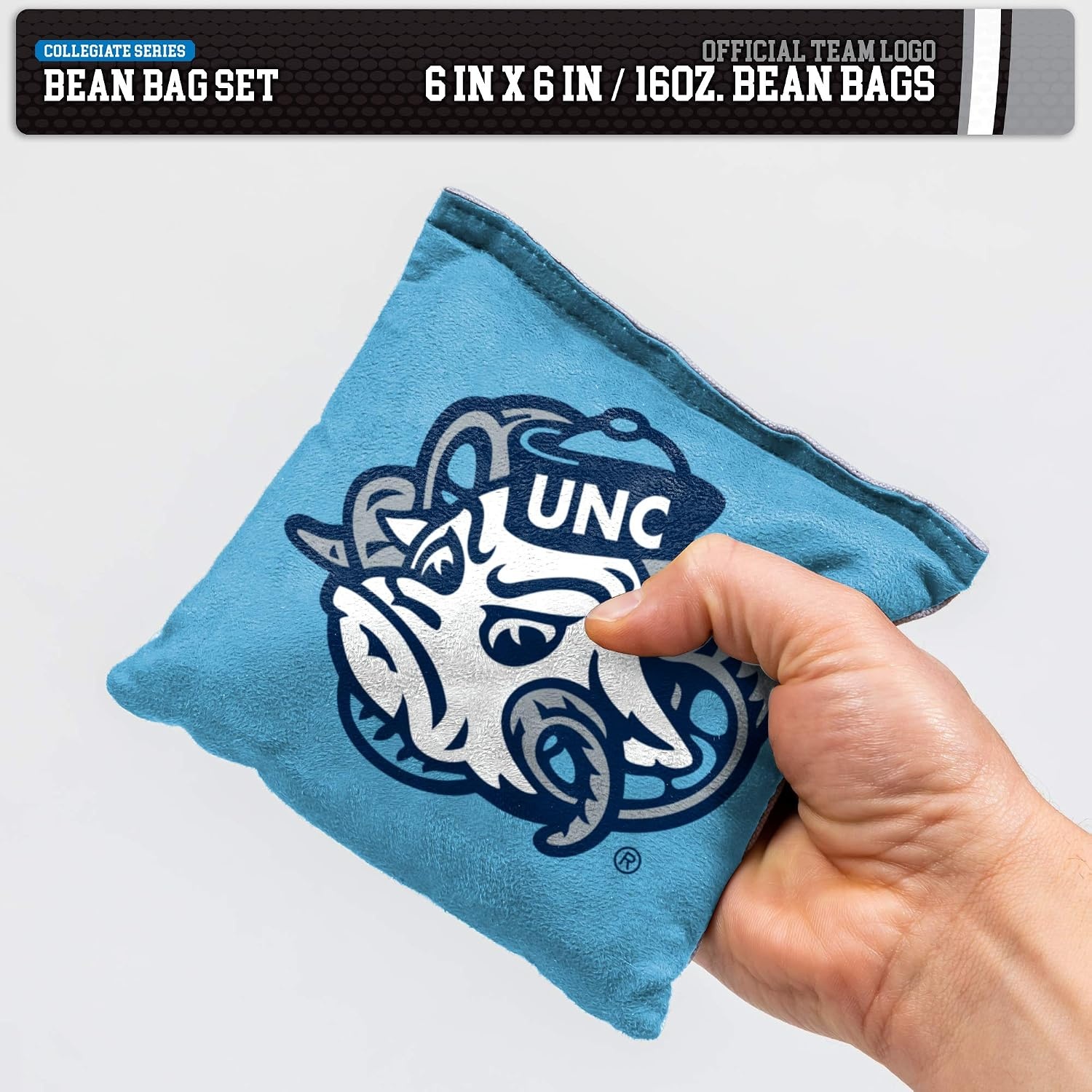 NCAA College Dual Sided Bean Bags by Wild Sports, 8 Count, Premium Toss Bags for Cornhole Set – Great for Tailgates, Outdoors, Backyard(North Carolina Tar Heels)