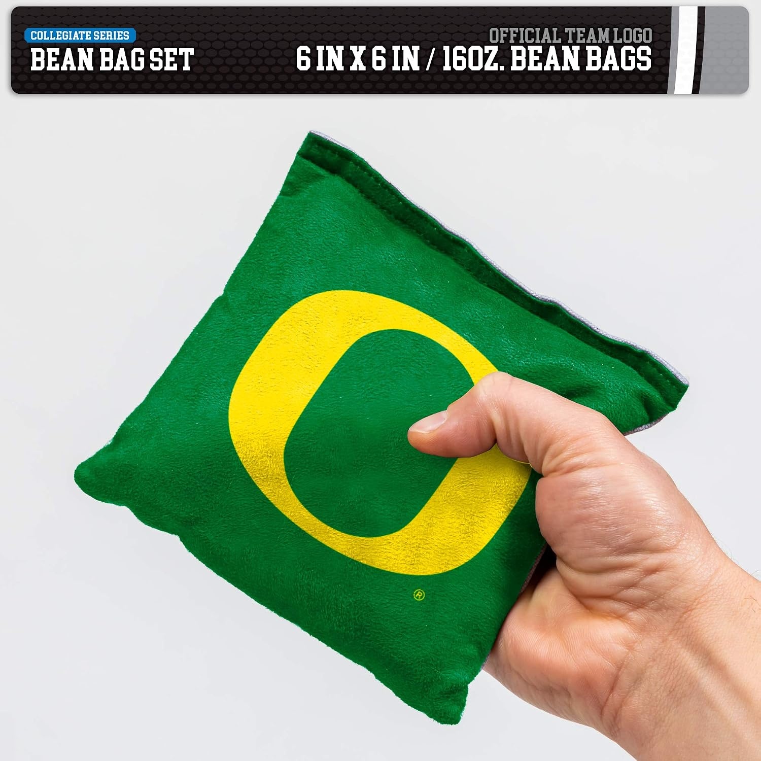 NCAA College Dual Sided Bean Bags by Wild Sports, 8 Count, Premium Toss Bags for Cornhole Set – Great for Tailgates, Outdoors, Backyard(Oregon Ducks)