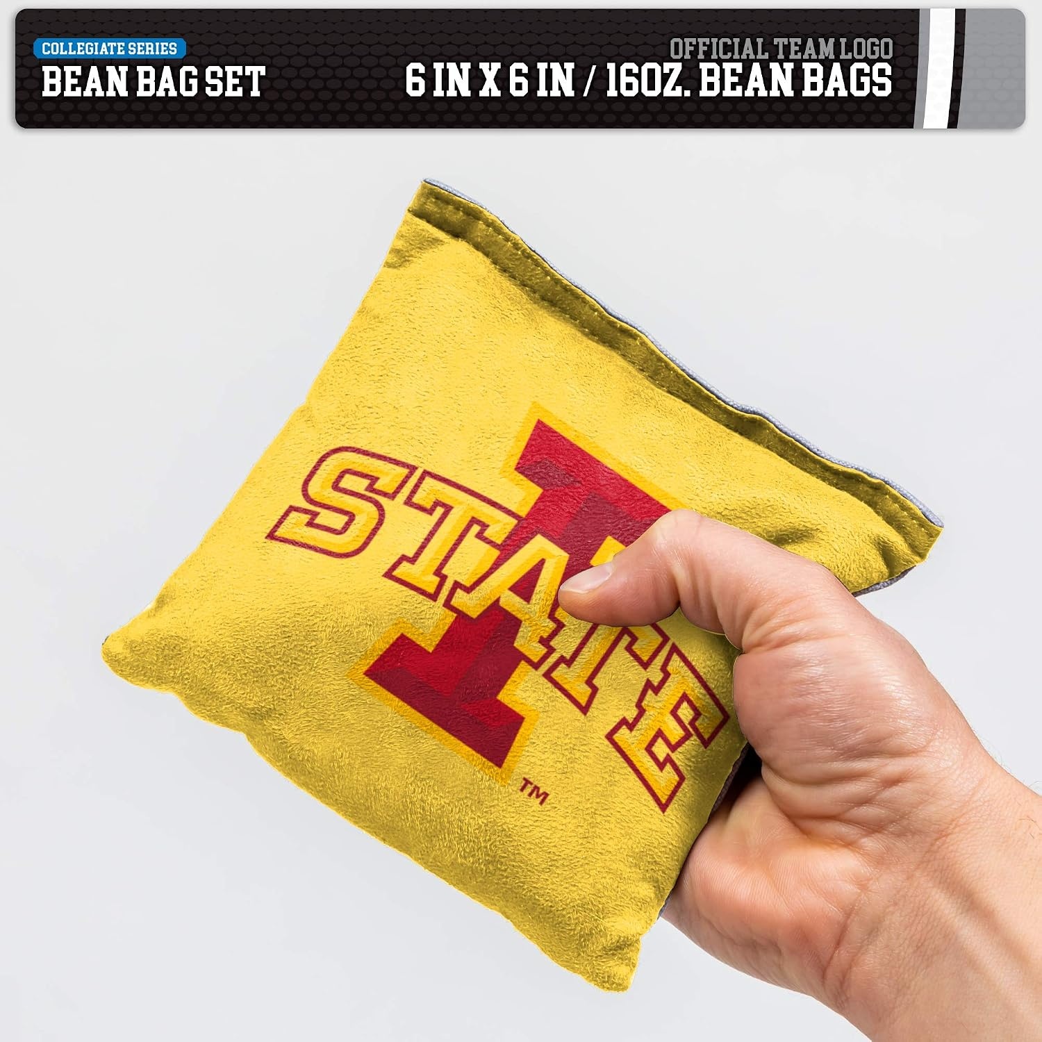 NCAA College Dual Sided Bean Bags by Wild Sports, 8 Count, Premium Toss Bags for Cornhole Set – Great for Tailgates, Outdoors, Backyard(Iowa State Cyclones)