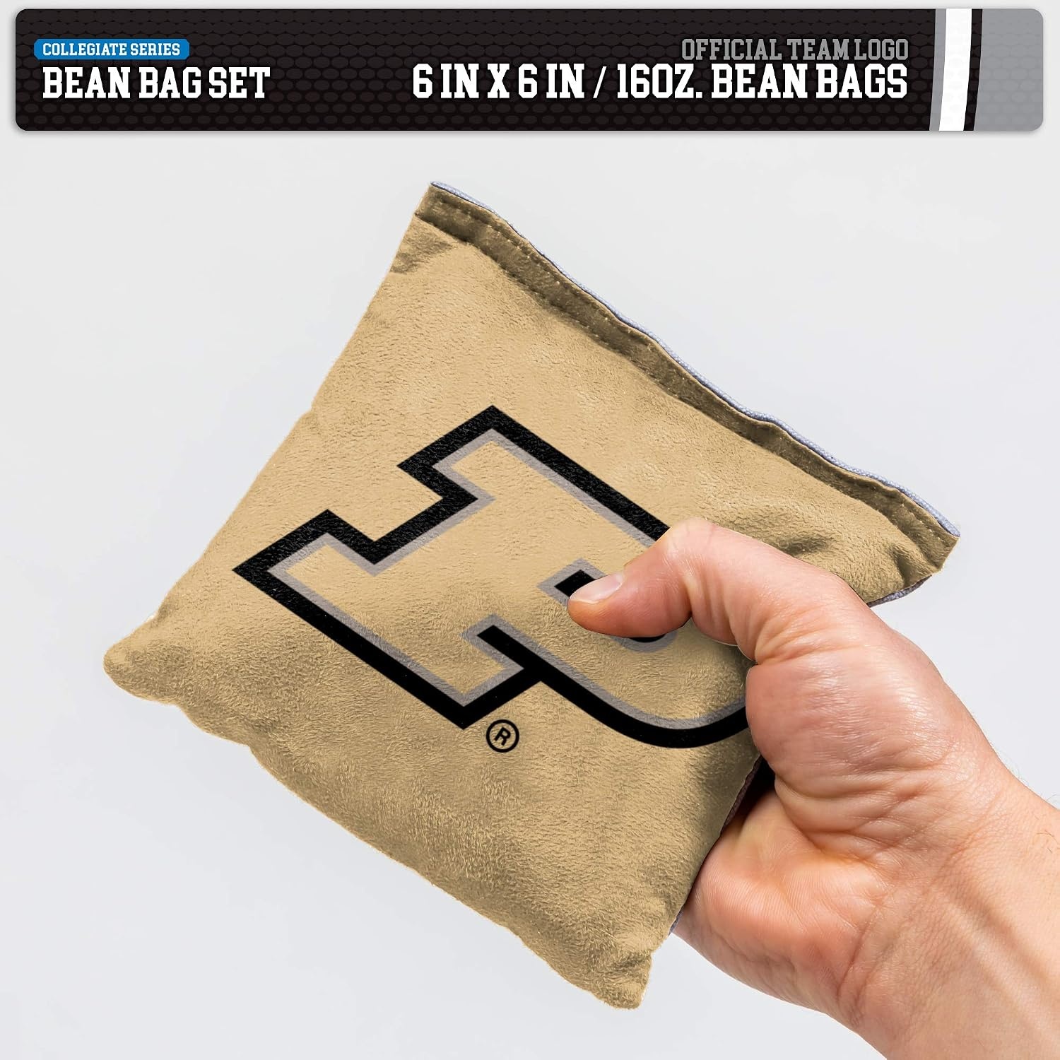 NCAA College Dual Sided Bean Bags by Wild Sports, 8 Count, Premium Toss Bags for Cornhole Set – Great for Tailgates, Outdoors, Backyard(Purdue Boilermakers)