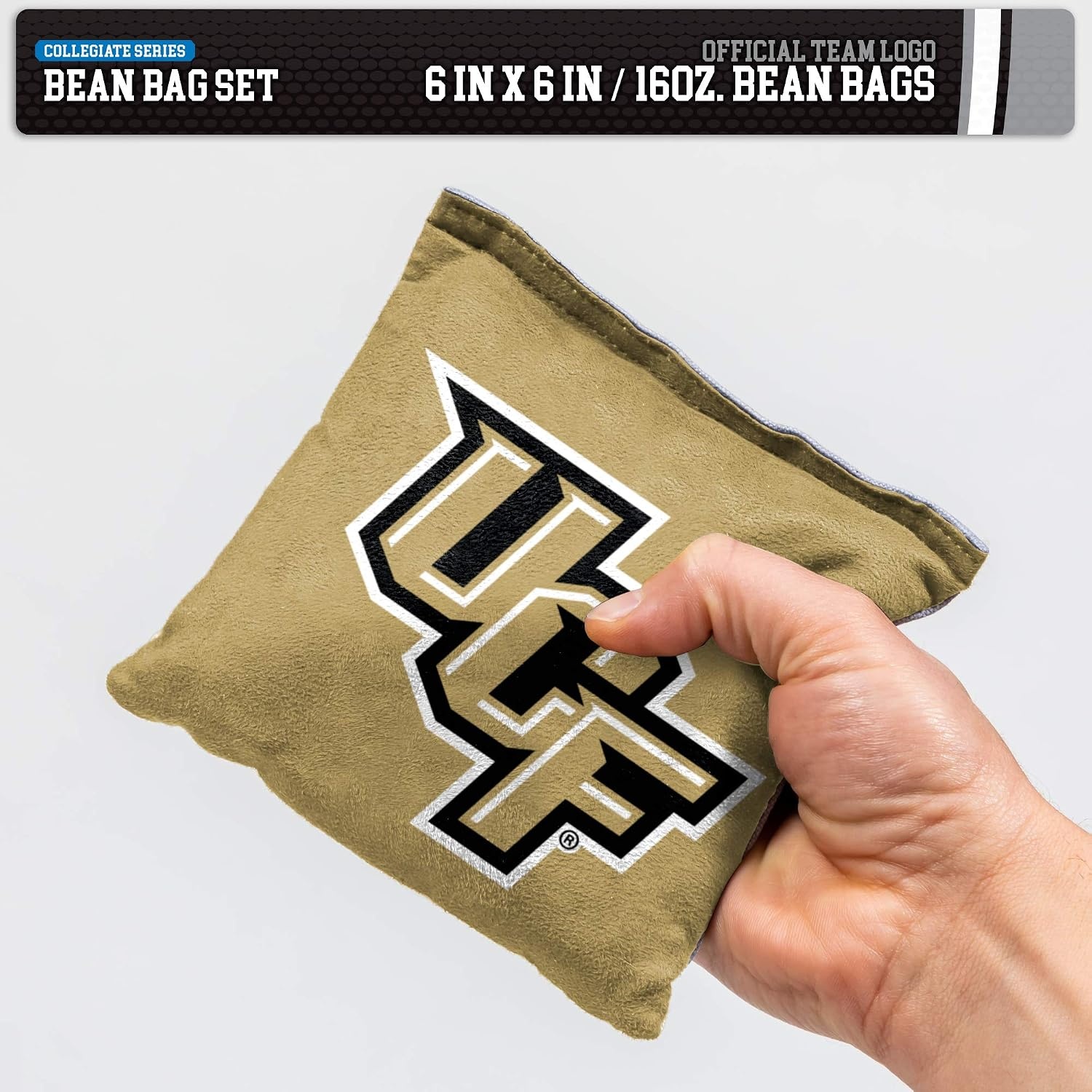 NCAA College Dual Sided Bean Bags by Wild Sports, 8 Count, Premium Toss Bags for Cornhole Set – Great for Tailgates, Outdoors, Backyard(Central Florida Knights)