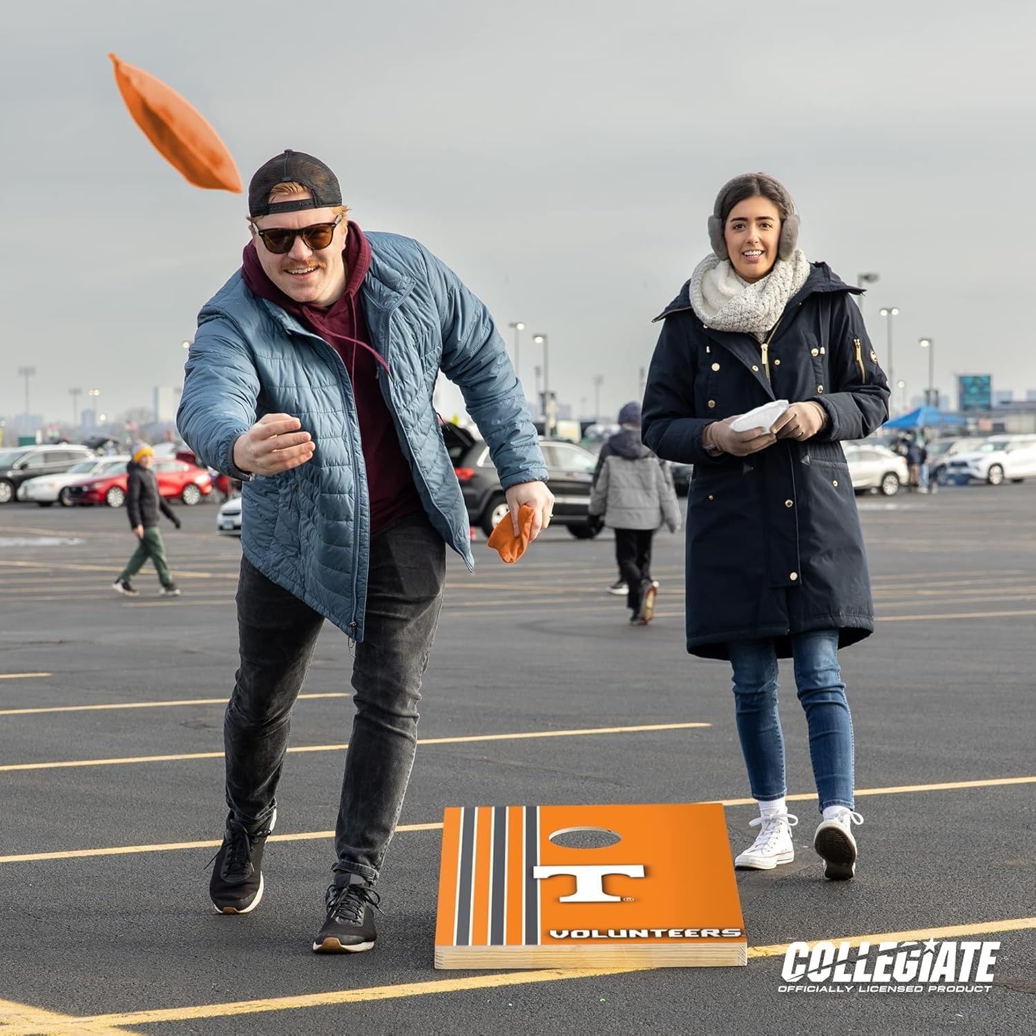 2′ x 3′ Solid Wood Cornhole Set with Direct Print HD Team Graphics – Great Gift for Any NCAA Fan  Bean Bag Toss Family Outdoor Games(Tennessee Volunteers)