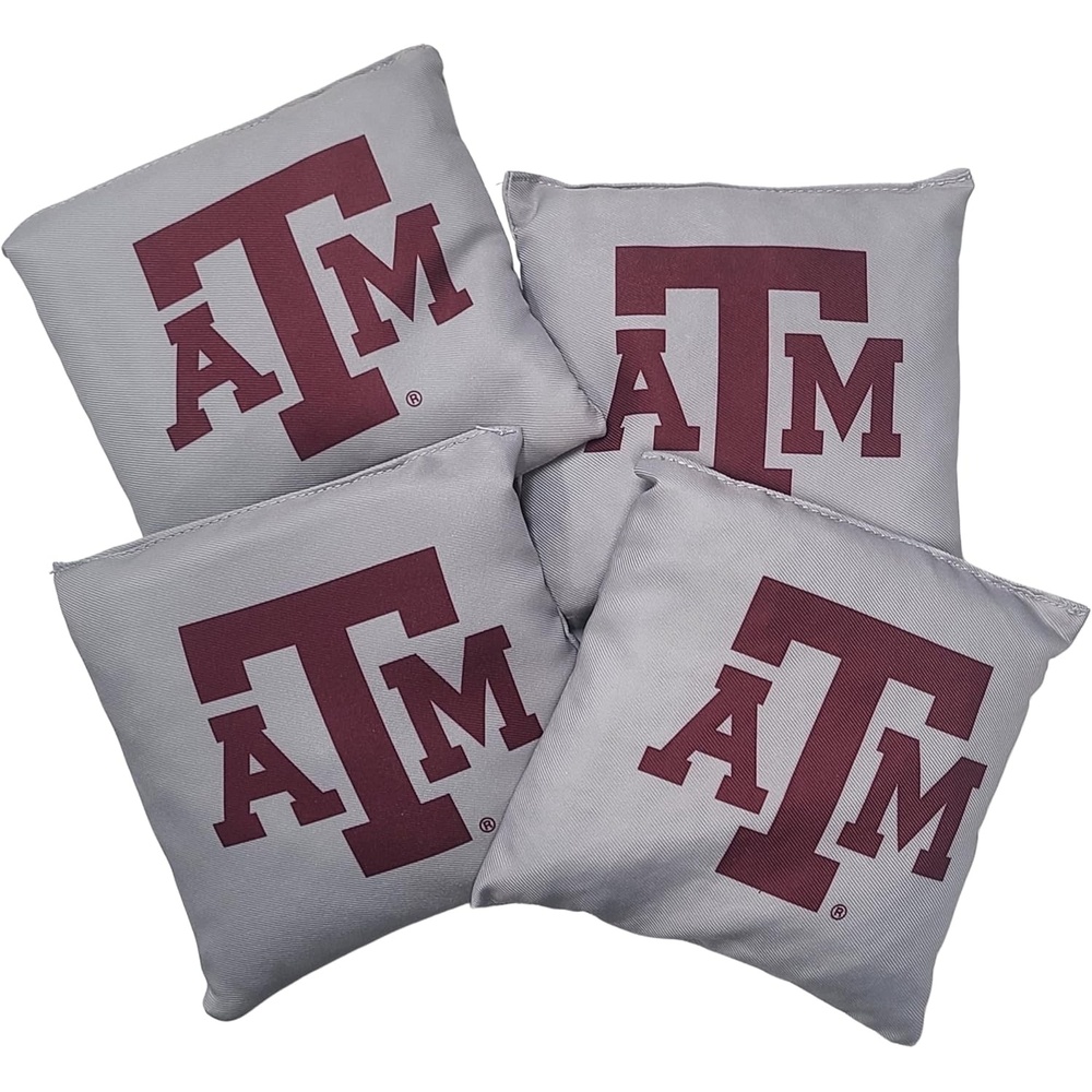 Wild Sports NCAA Cornhole Duck Cloth All Weather Tournament Regulation Bean Bags 6″ x 6″, 16oz(Gray/Maroon)