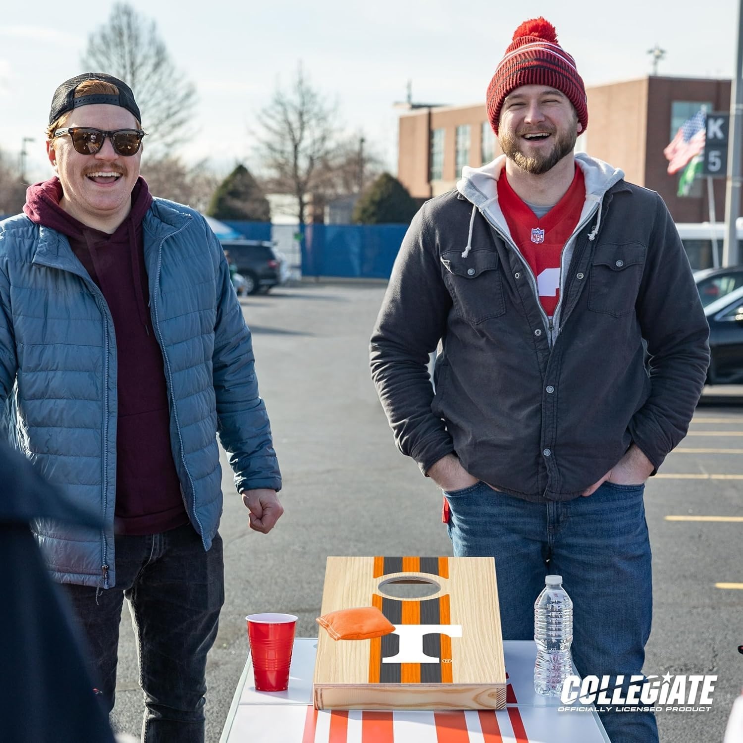 Wild Sports College Portable Size 1′ x 2′ Solid Wood Cornhole Set with Direct Print HD Team Graphics – Travel Size(Tennessee Volunteers)