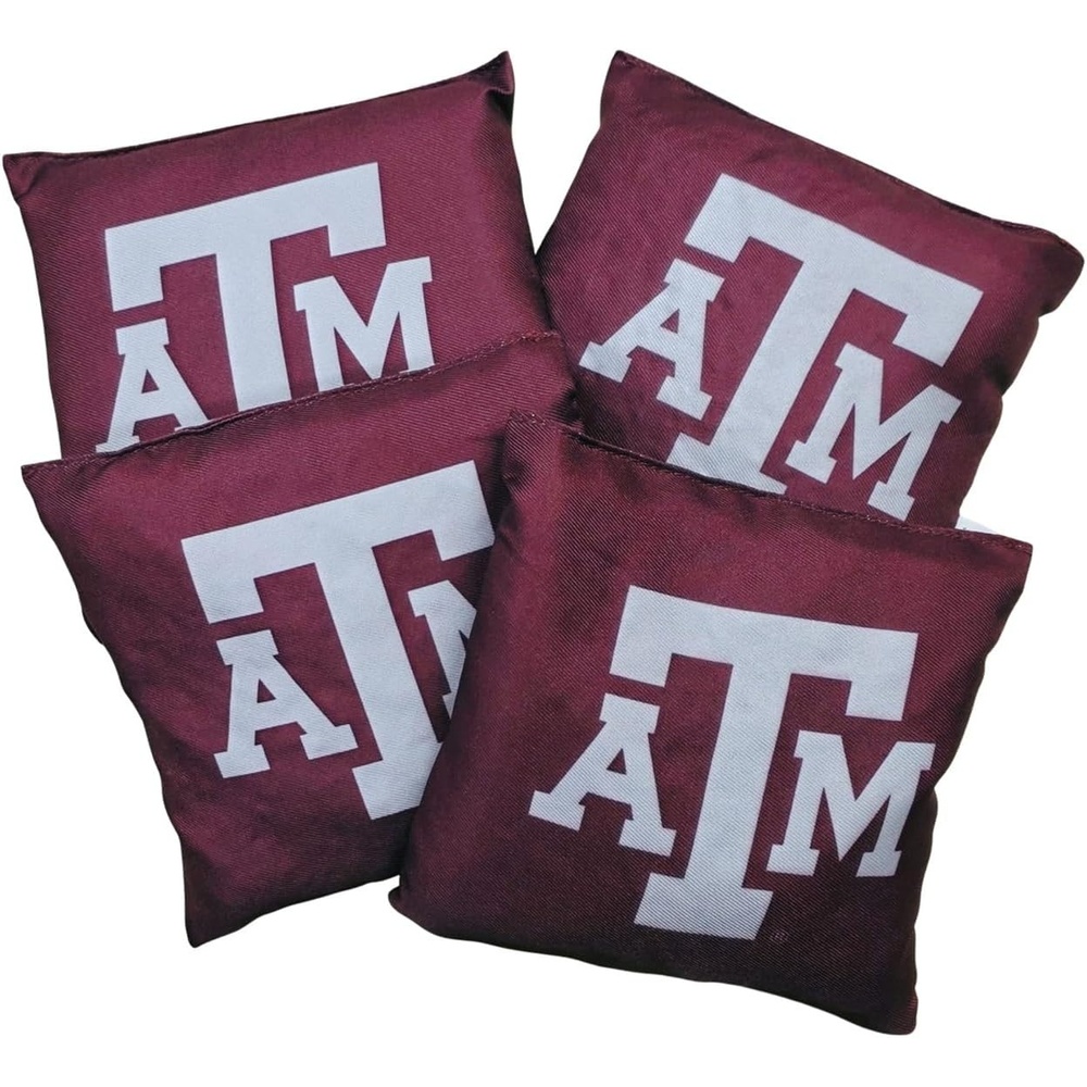 Wild Sports NCAA Cornhole Duck Cloth All Weather Tournament Regulation Bean Bags 6″ x 6″, 16oz(Maroon/Gray)