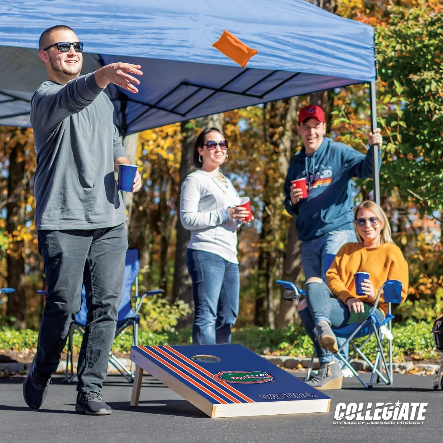 2′ x 3′ Solid Wood Cornhole Set with Direct Print HD Team Graphics – Great Gift for Any NCAA Fan  Bean Bag Toss Family Outdoor Games(Florida Gators)