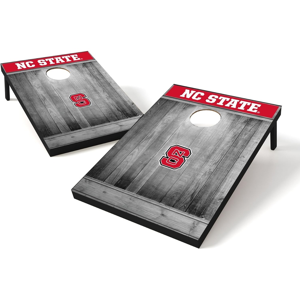 CAA College Cornhole Boards, 2′ x 3′ Grey MDF Wood Design by Wild Sports – Comes with 8 corn hole bags in team colors, Great for Football Tailgates