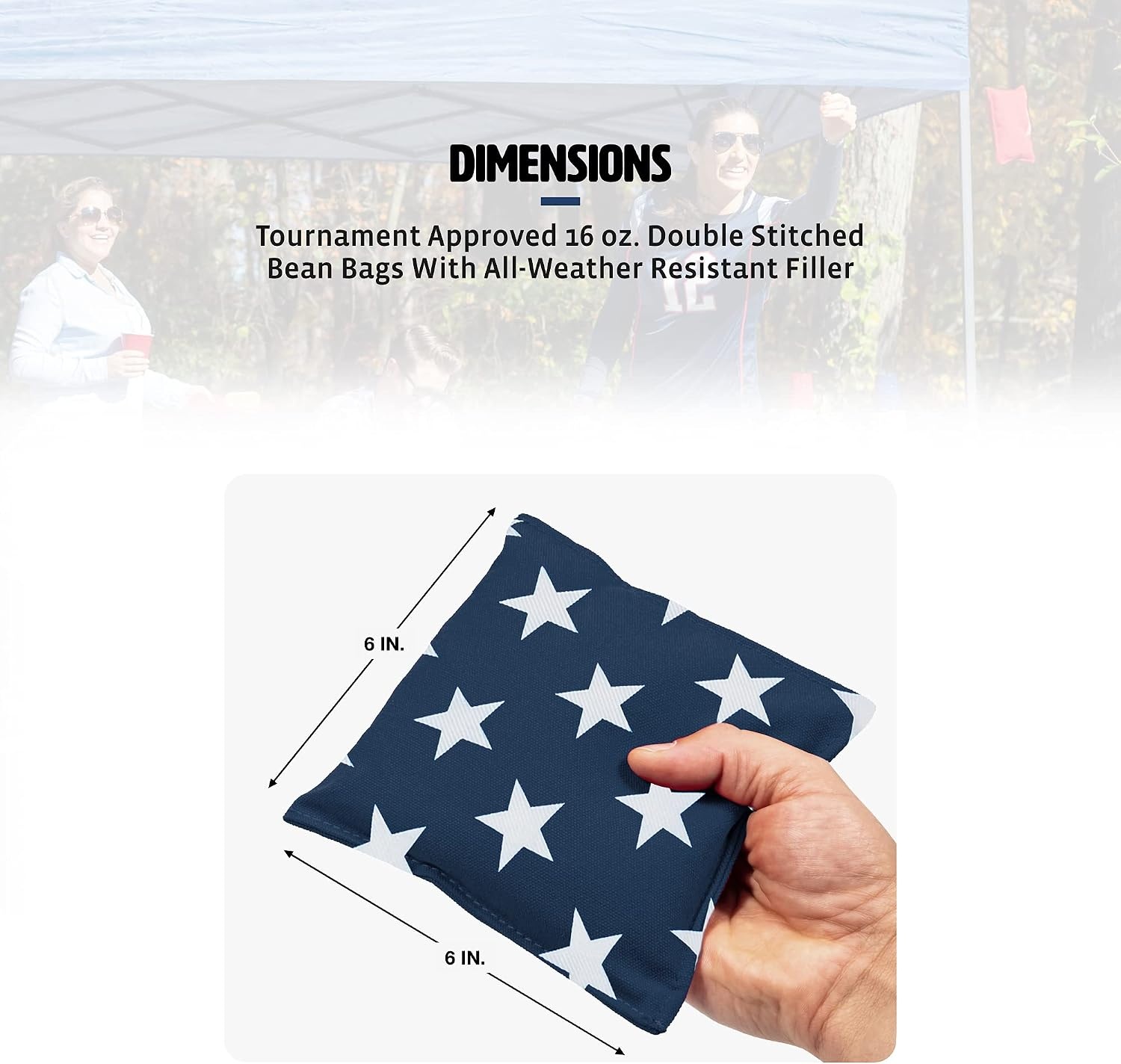 Wild Sports Regulation Bean Bag (8 Pack), Stars & Stripes