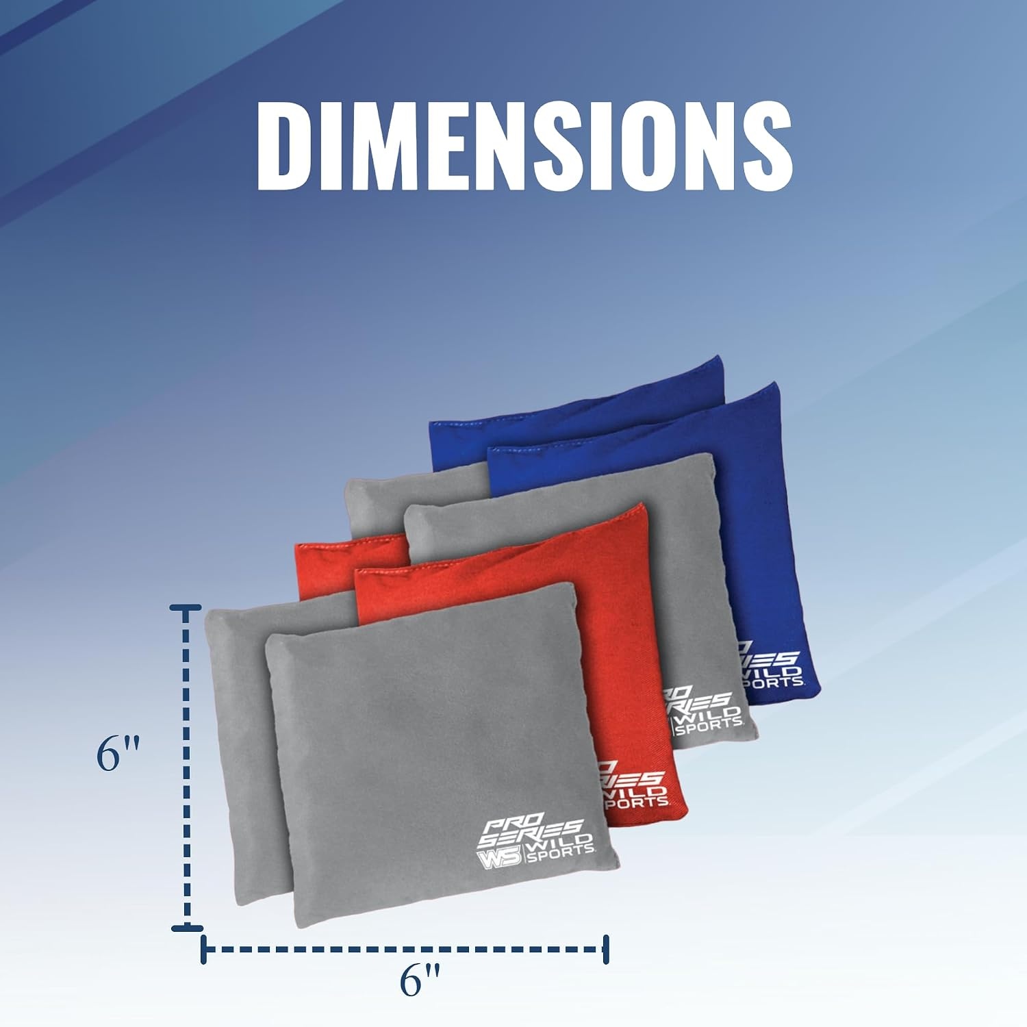 Wild Sports Regulation Size Cornhole Bags – Set of 8 Premium Bean Bag Toss Bags – 16oz Official Weight(Dual-Sided Stick & Slide)